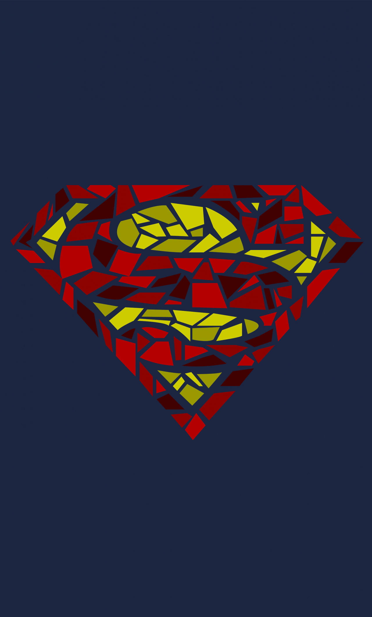 Superman, Logo, Mosaic Artwork, Superhero, Minimal, - Shattered Superman Symbol - HD Wallpaper 