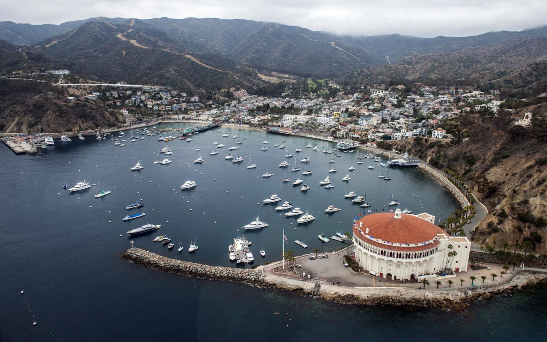 Catalina Island Air View - HD Wallpaper 