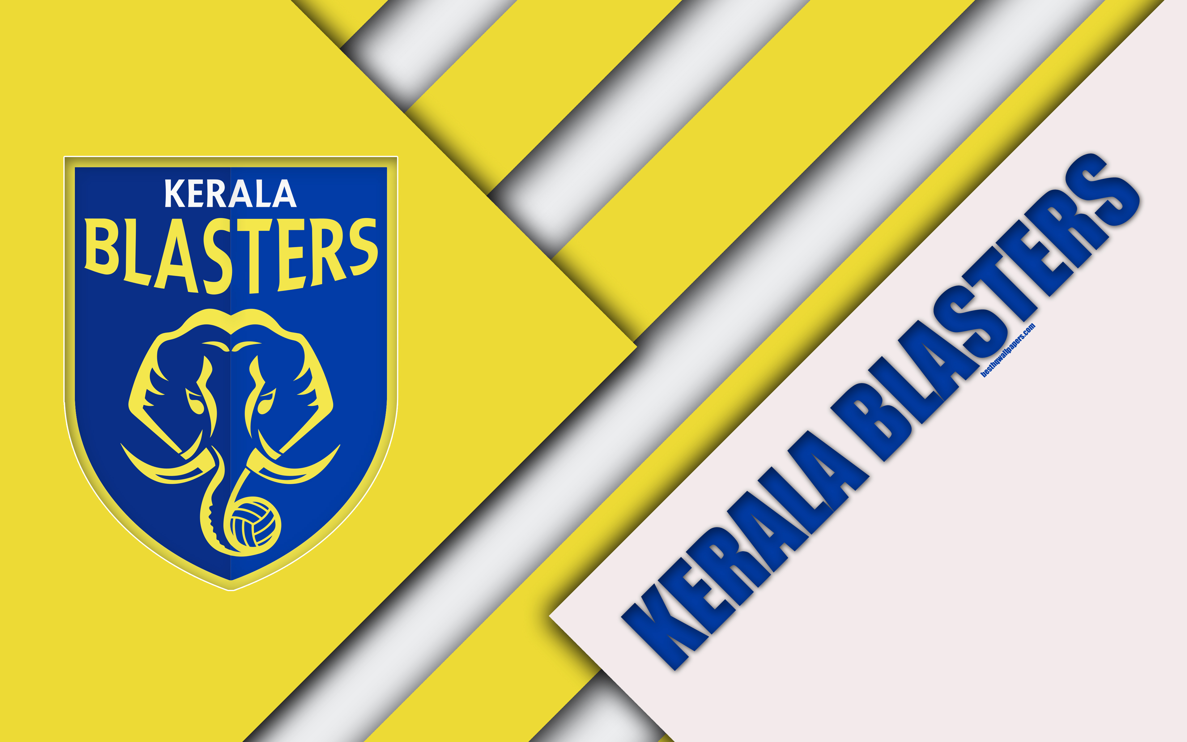 Kerala Blasters Fc, 4k, Logo, Material Design, Yellow - Kerala Blasters Fc  Hd - 3840x2400 Wallpaper 