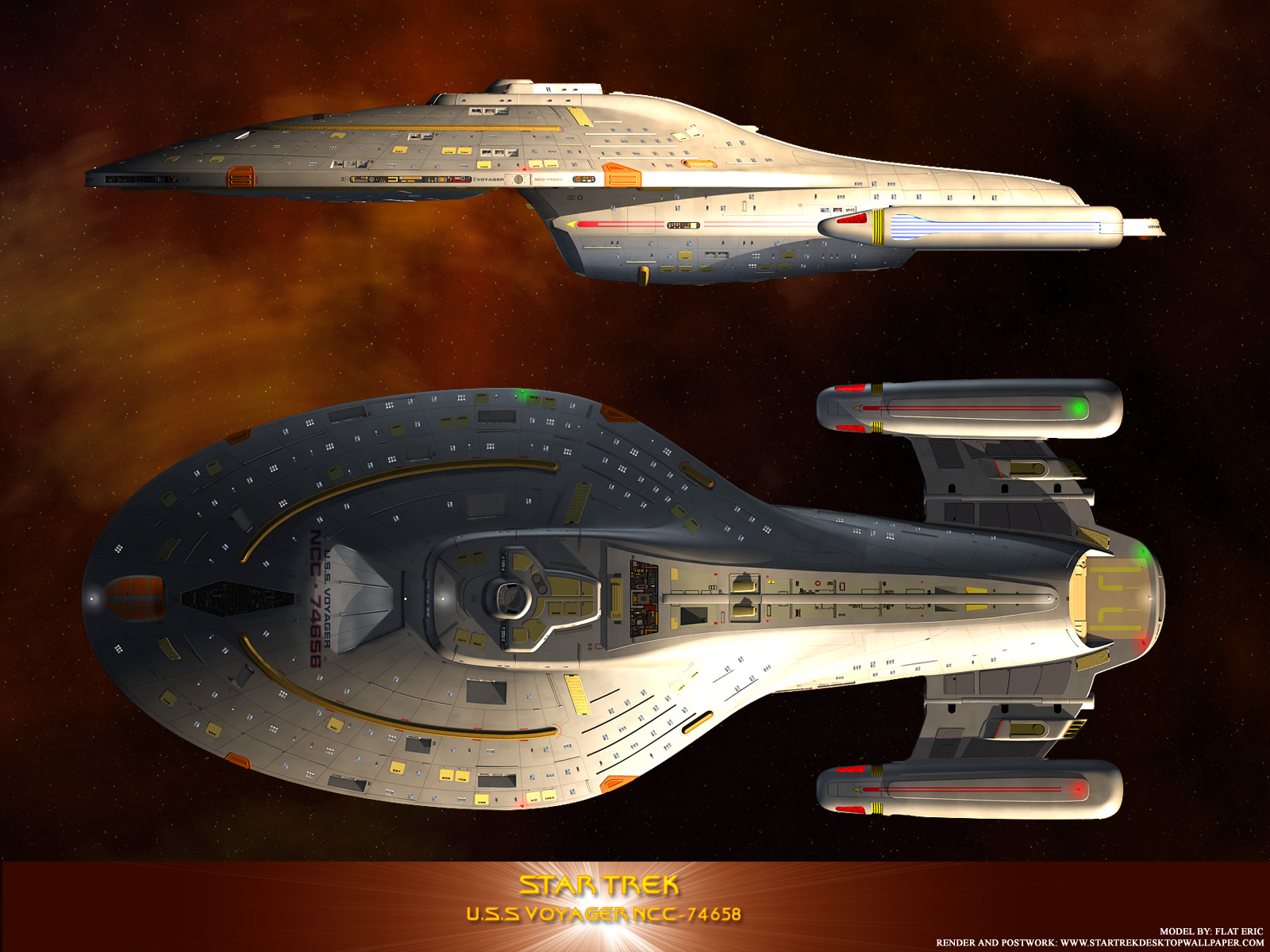 Ncc Star Trek Voyager - HD Wallpaper 