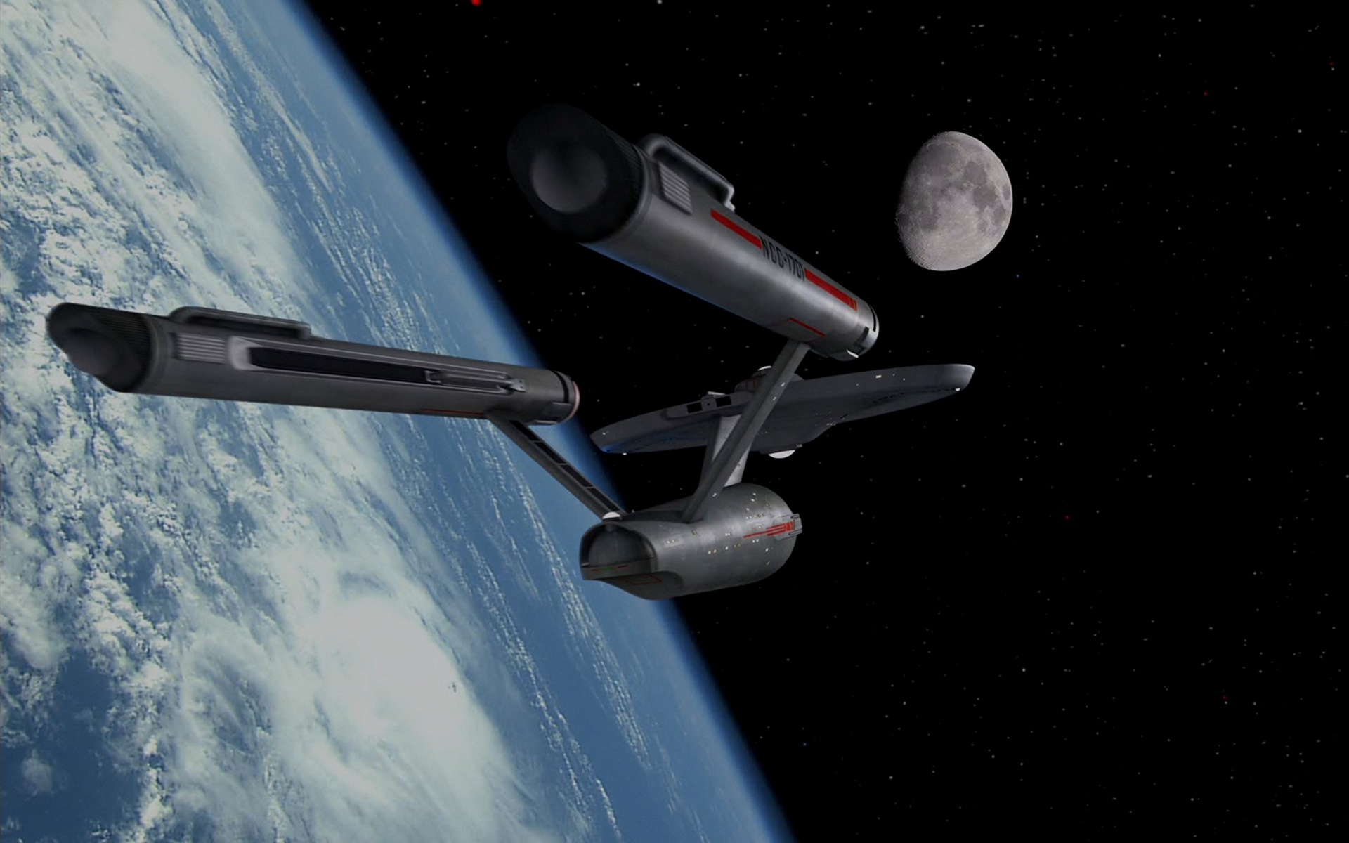 Uss Enterprise Star Trek Earth - HD Wallpaper 