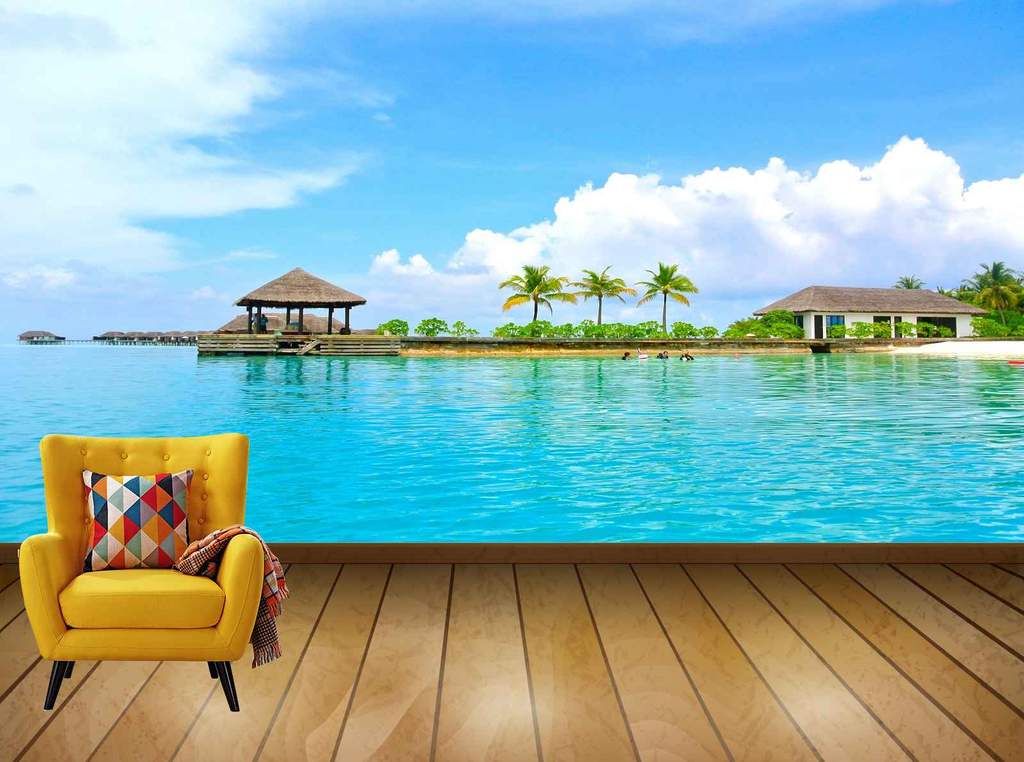 Beach In The Maldives - HD Wallpaper 