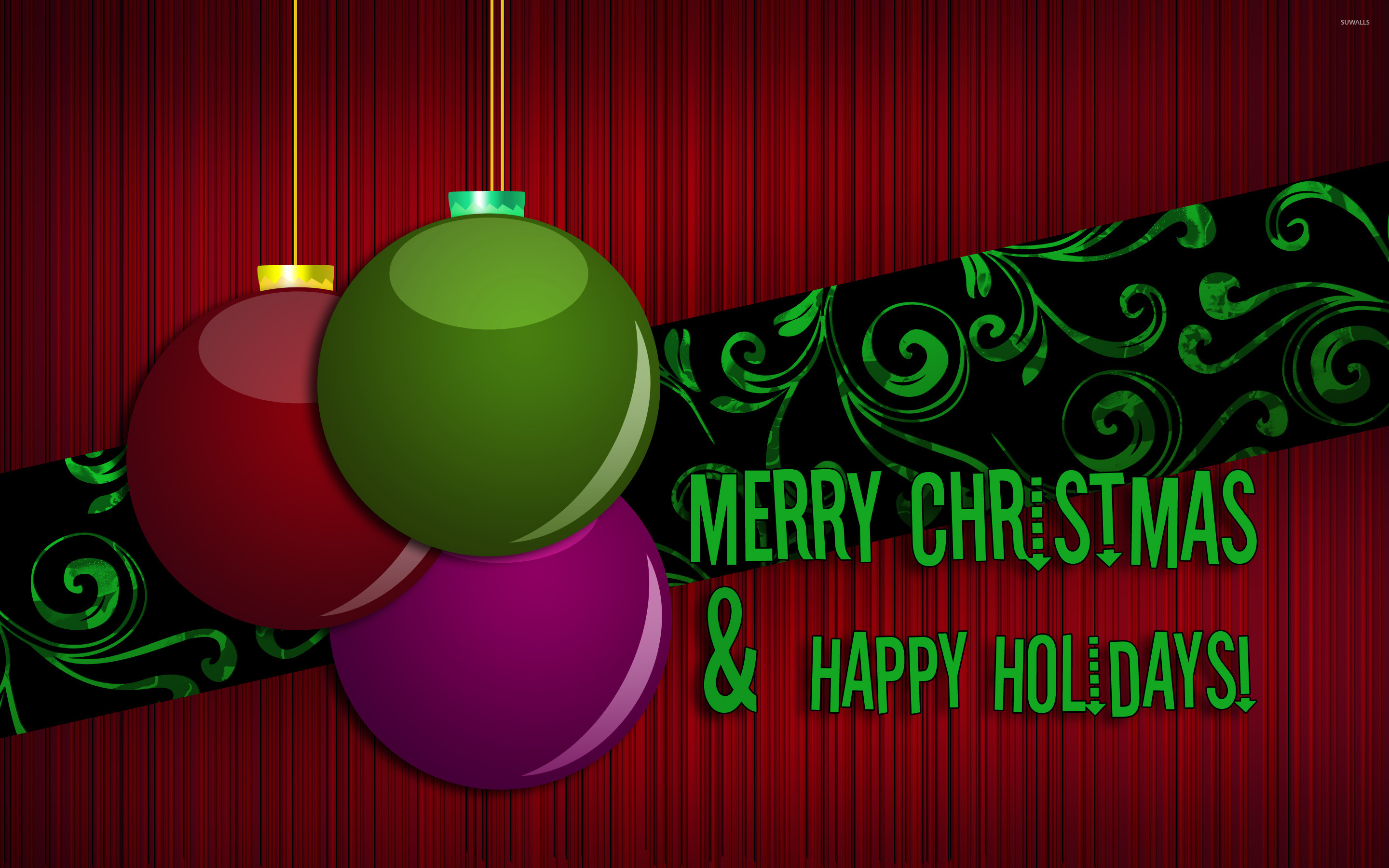 Merry Christmas And Happy Holidays Green - HD Wallpaper 