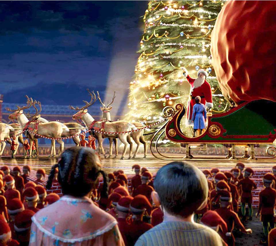 My Favorite Holiday Movie Some Of These Had To Be Massaged - Polar Express Santa Sleigh - HD Wallpaper 