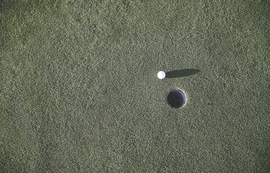 White Golf Ball Near Hole, Outdoor, Green, Grass, Par, - Miniature Golf - HD Wallpaper 