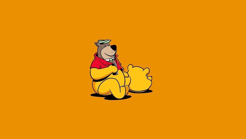 Art, Humor, Bear, Minimalism, Winnie The Pooh Desktop - Aesthetic Winnie The Pooh - HD Wallpaper 