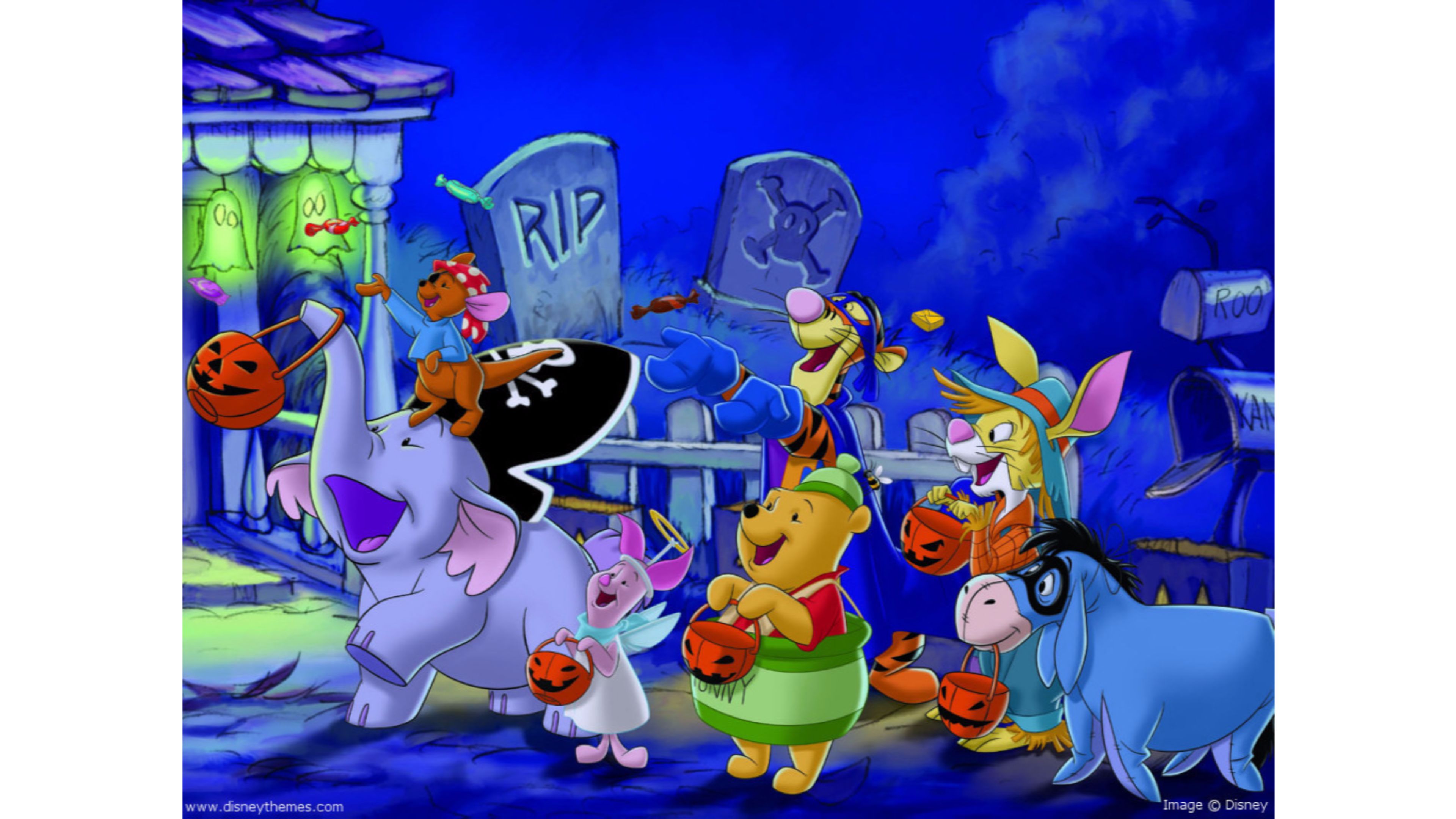 Winnie The Pooh Halloween Desktop - HD Wallpaper 