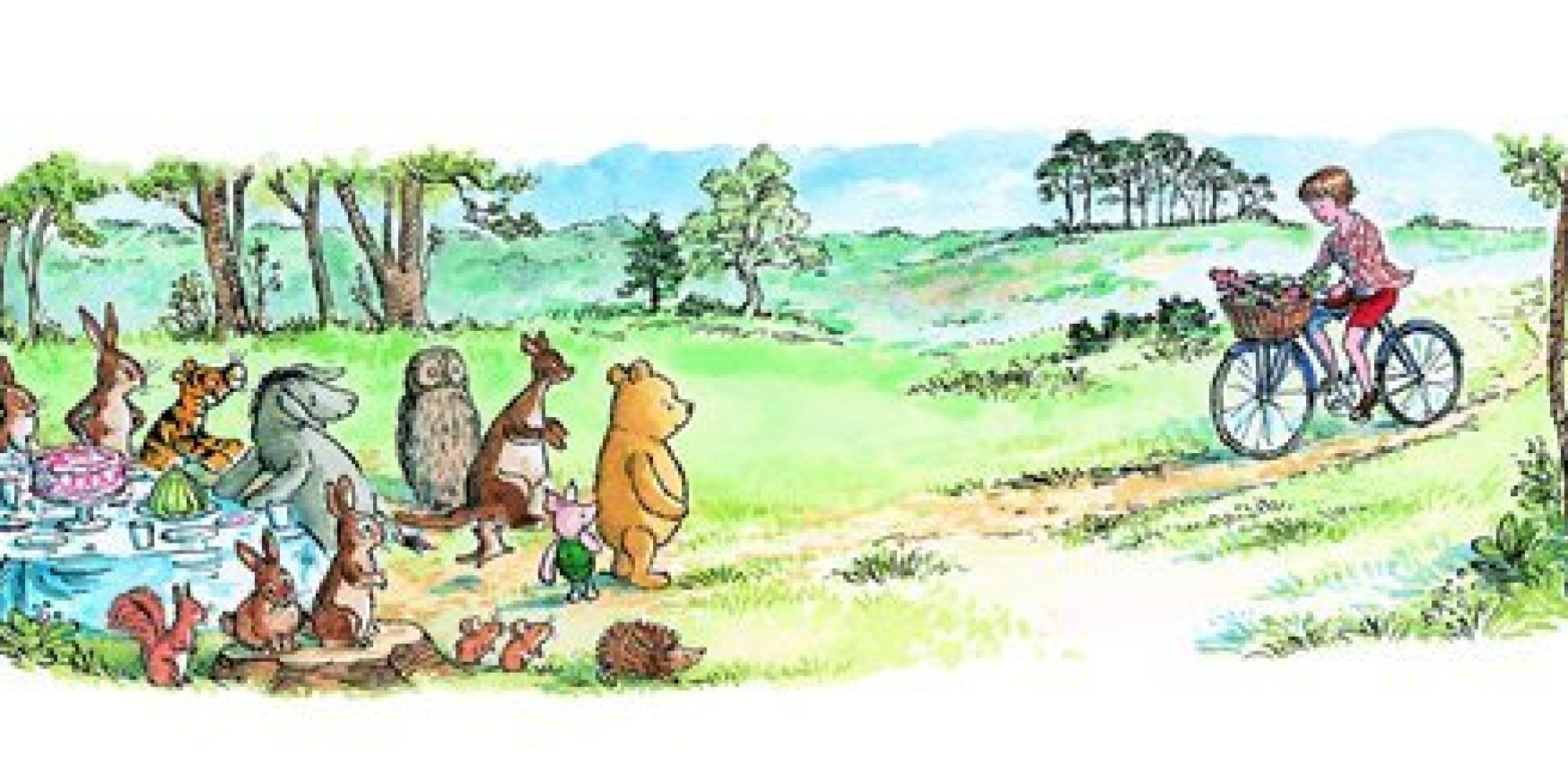 Classic Winnie The Pooh Wallpaper - Winnie The Pooh Book Illustrations - HD Wallpaper 