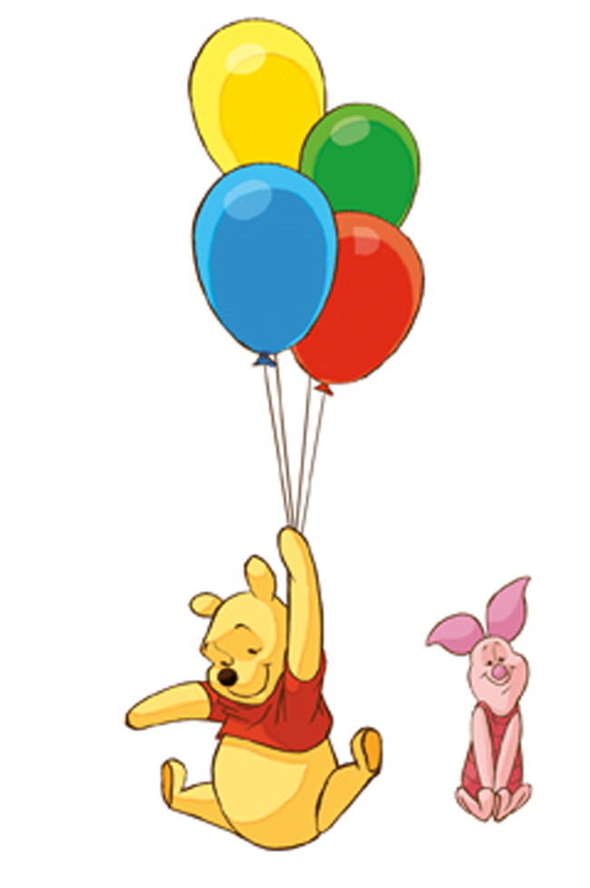 Winnie The Pooh Holding Balloons - HD Wallpaper 