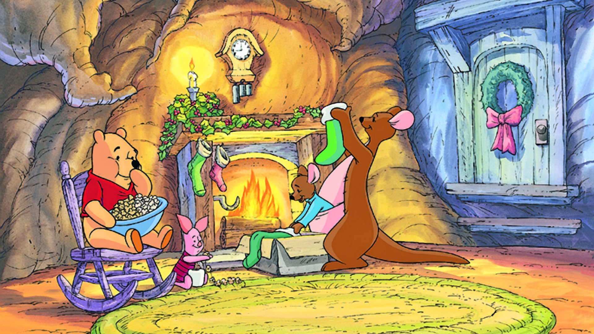 Winnie The Pooh Christmas Background - HD Wallpaper 
