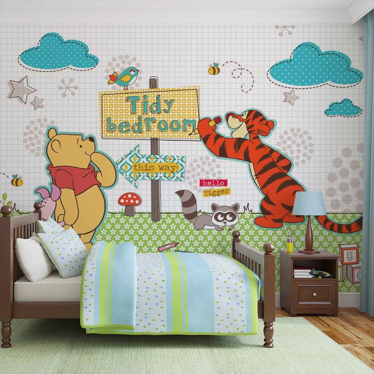 Disney Winnie Pooh Wallpaper Mural - Disney Cars Mural - HD Wallpaper 