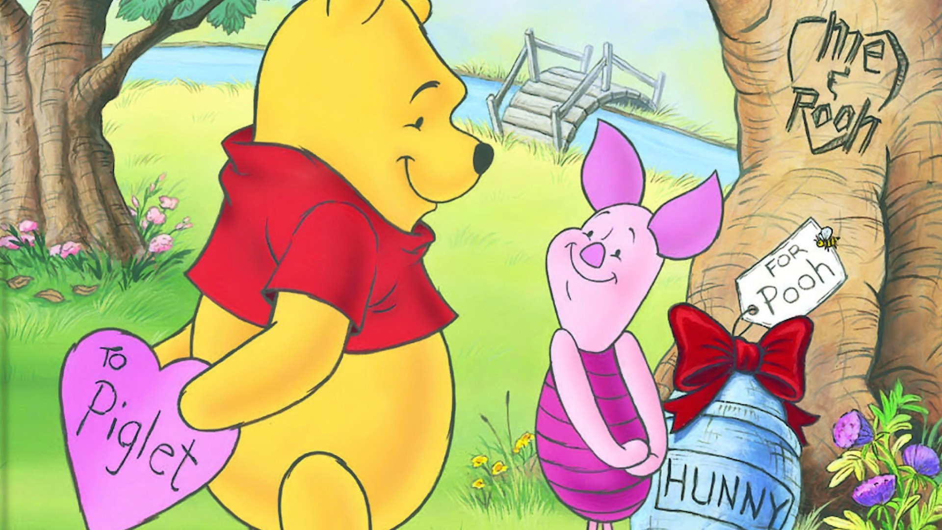 Winnie Pooh Valentines Day - HD Wallpaper 