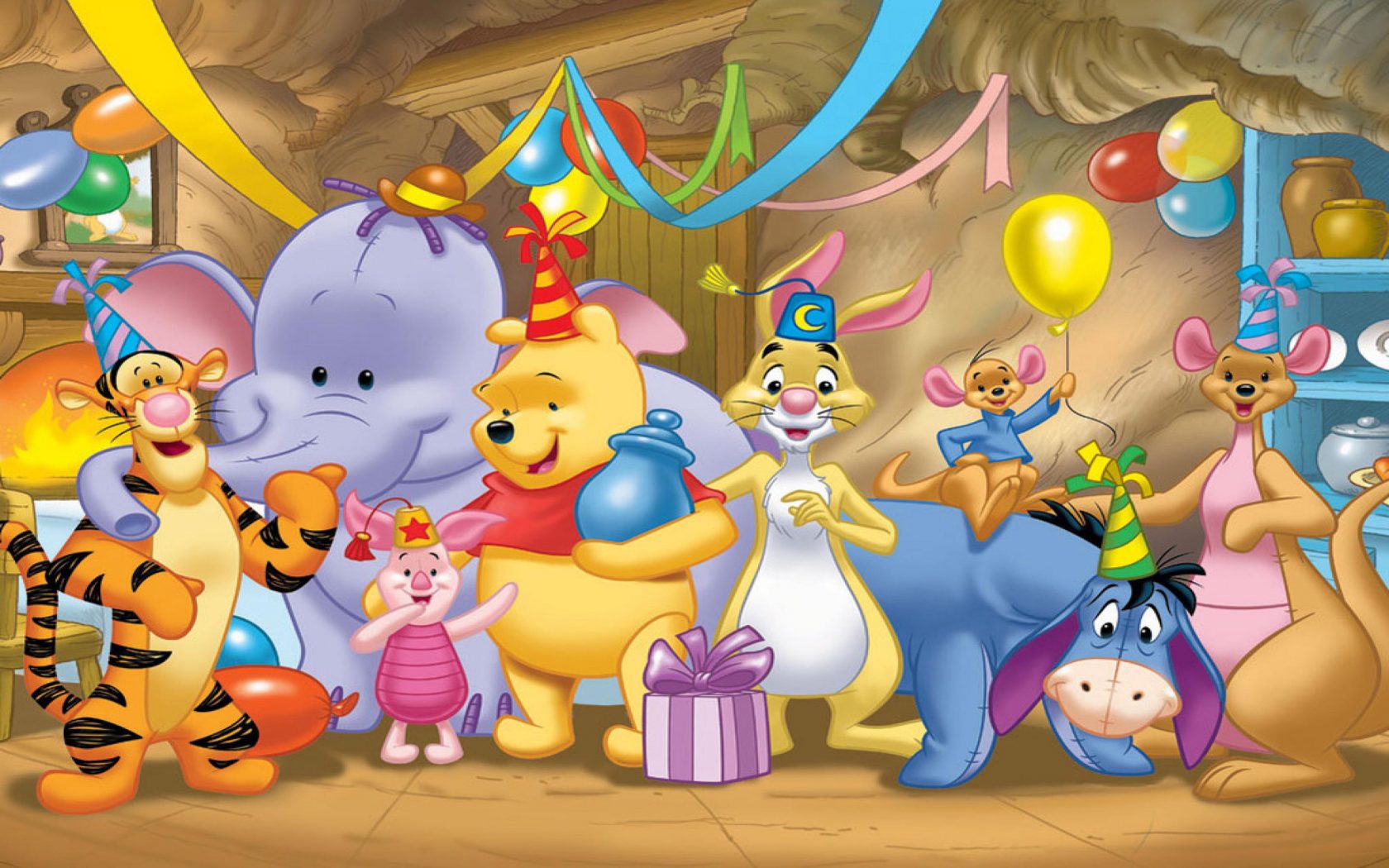 Winnie The Pooh Happy Birthday Celebration Birthday - Winnie The Pooh Birthday Background - HD Wallpaper 