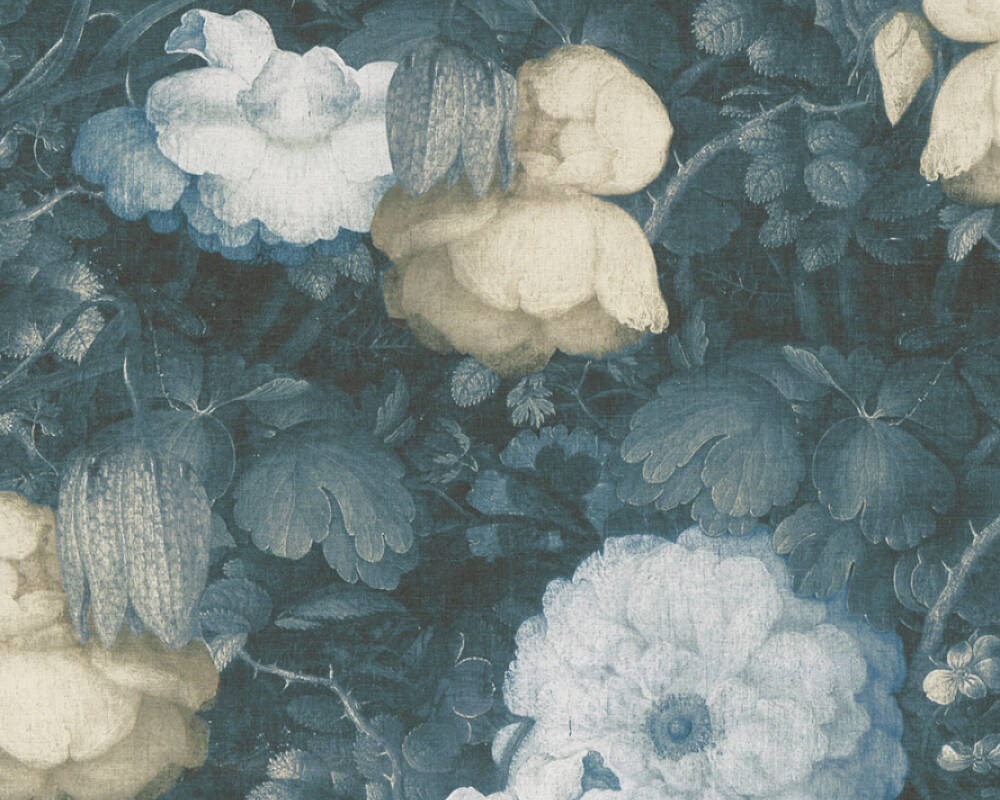Livingwalls Wallpaper Baroque, Flowers, 3d, Black, - 36921 2 - HD Wallpaper 