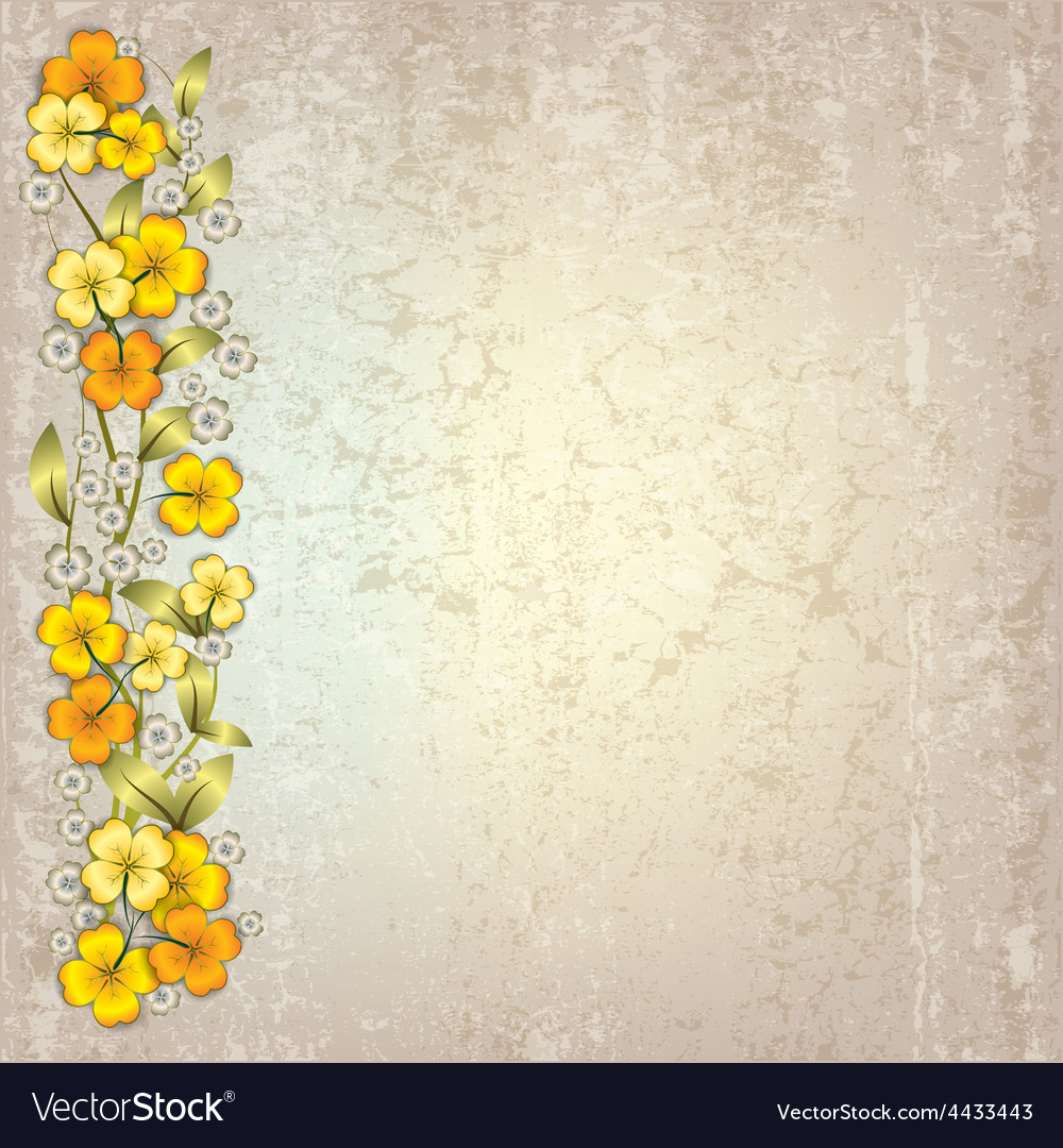 Grey Background Yellow Floral Design - HD Wallpaper 