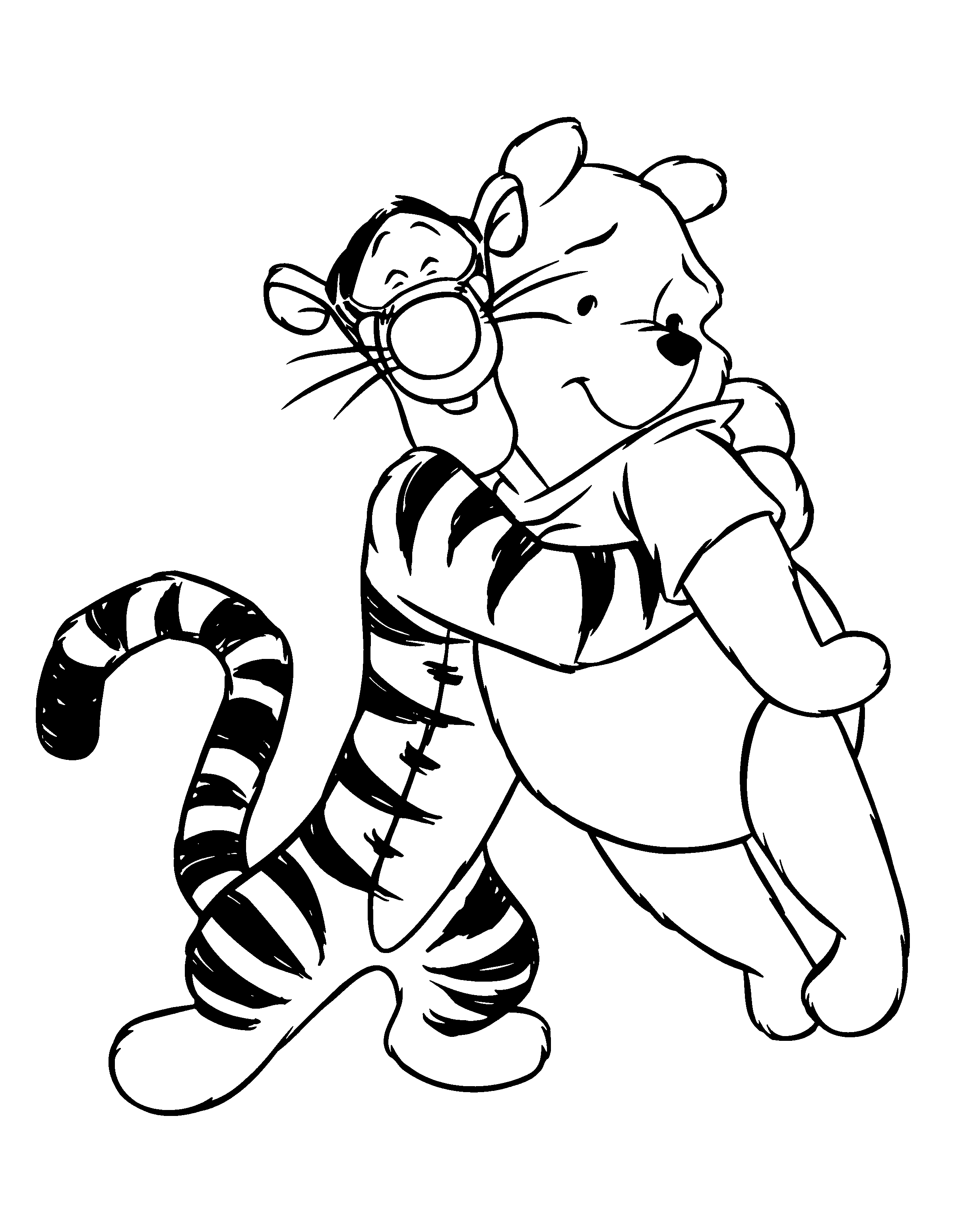 Classic Winnie The Pooh Coloring Pages - Winnie The Pooh And Tigger Coloring Page - HD Wallpaper 