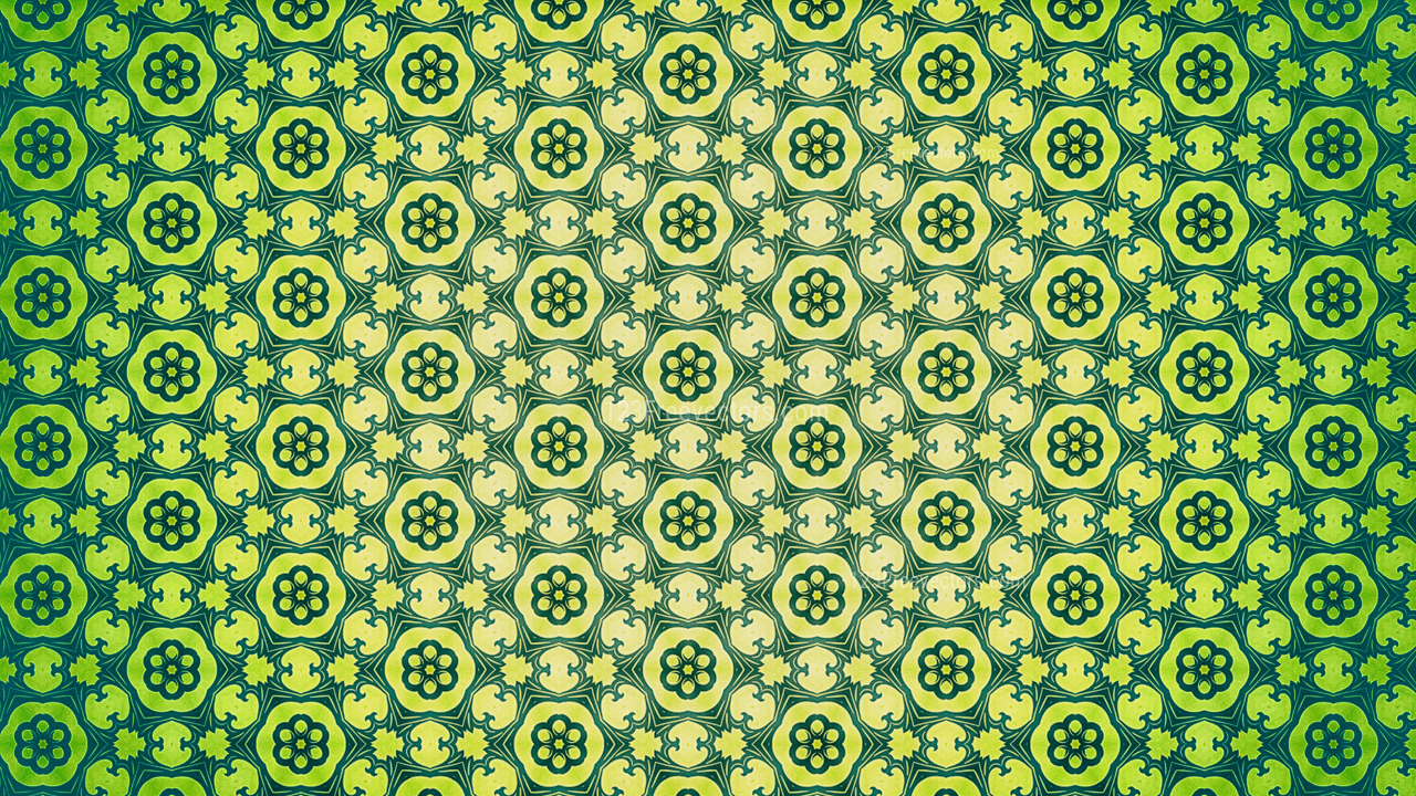 Green And Yellow Flower Wallpaper Pattern - Wallpaper - HD Wallpaper 