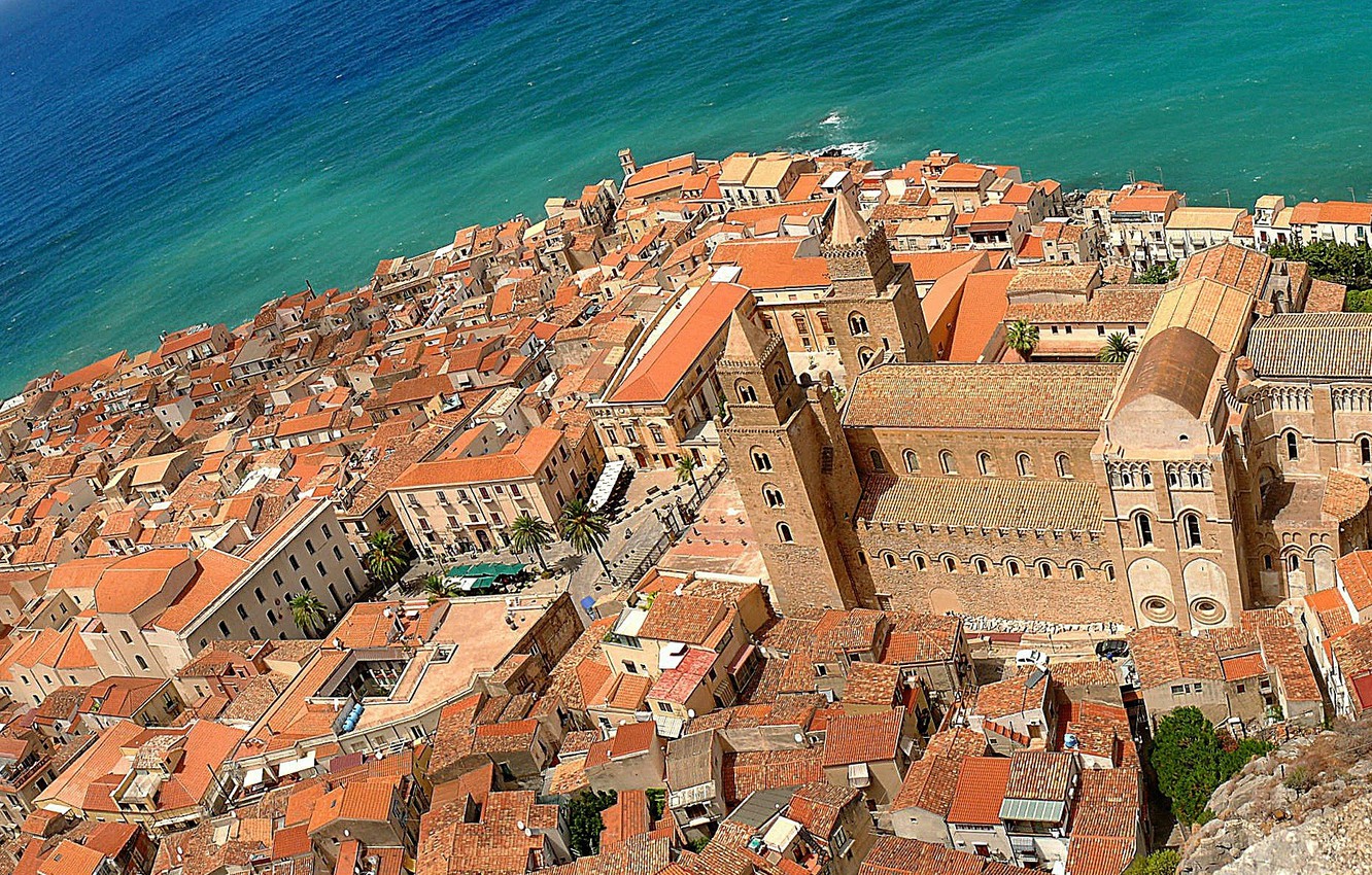 Photo Wallpaper Sea, Home, Roof, Italy, Sea, Italy, - Aerial Photography - HD Wallpaper 
