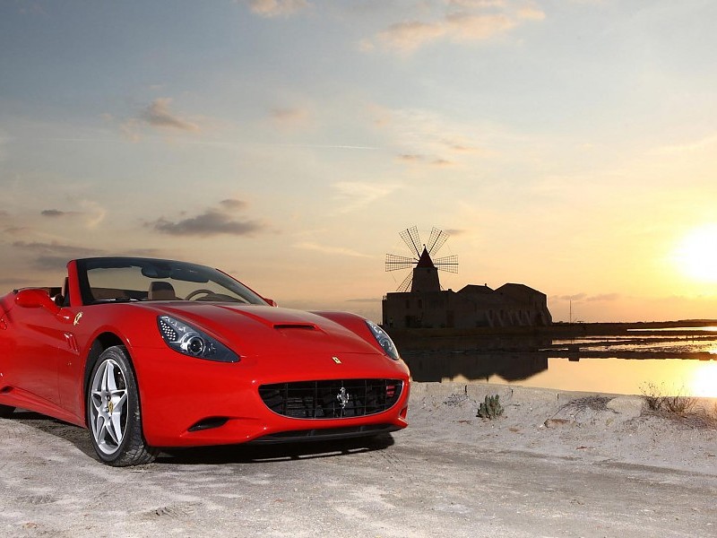 Ferrari At The Salt Pools In Sicily Wallpaper - Gf Bf Song Car - HD Wallpaper 