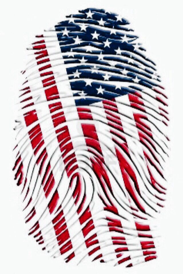 Huella Con Bandera Usa - HD Wallpaper 