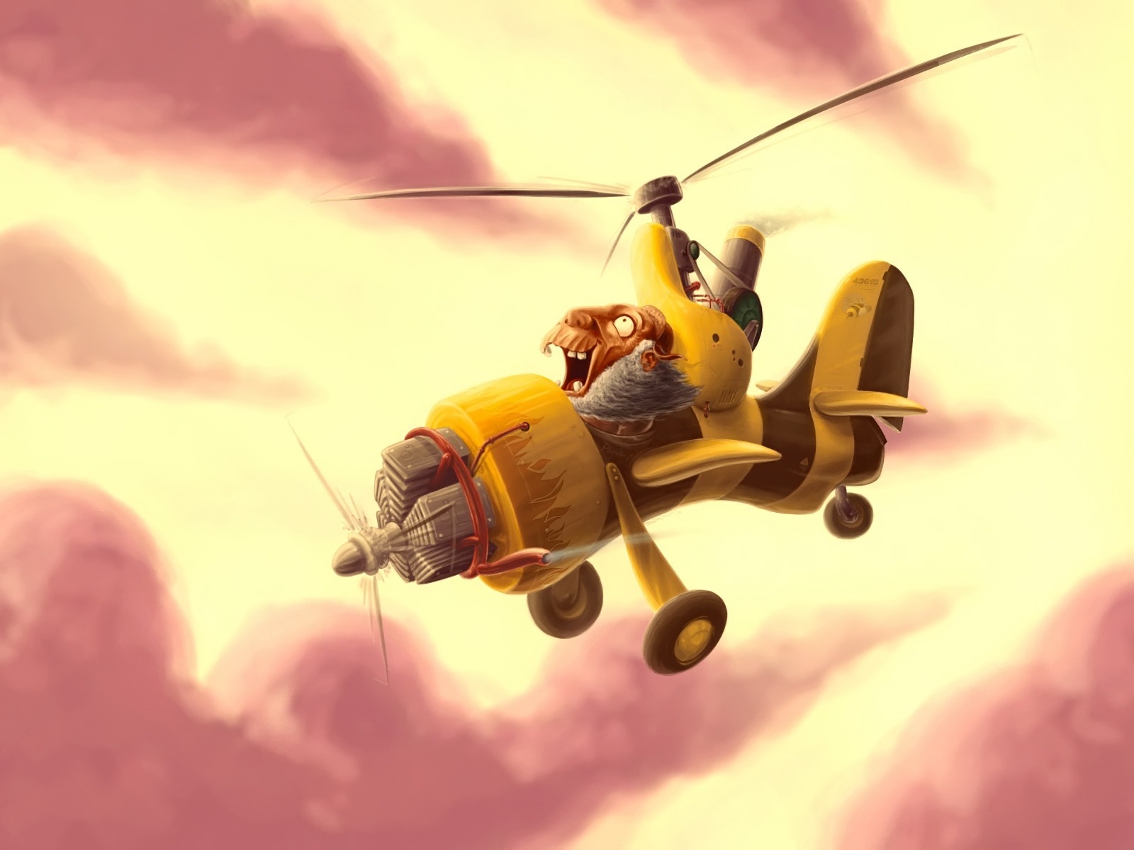 Ugly Monster Flying Wallpaper Abstract 3d Wallpaper - Crazy Pilot - HD Wallpaper 