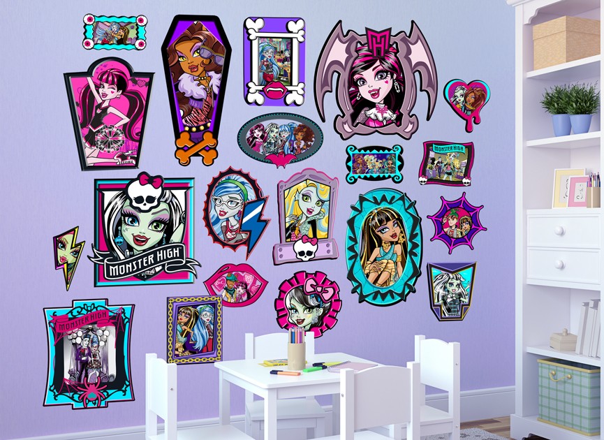 Stylish Monster High Wall Decor Family Frame Decal - Monster High School In Cartoon Inside - HD Wallpaper 