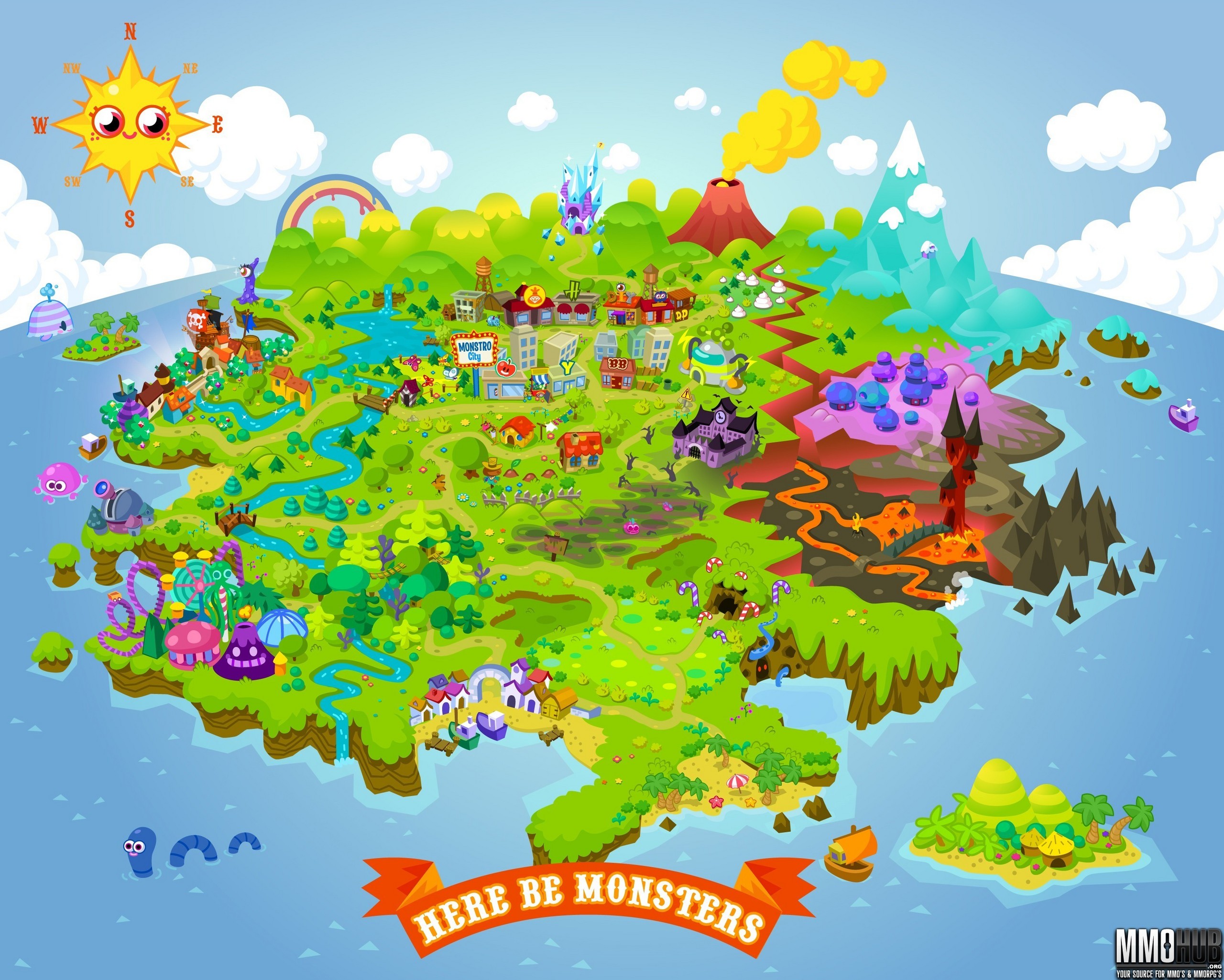 Moshi Monsters Wallpaper - Moshi Monsters Map - HD Wallpaper 