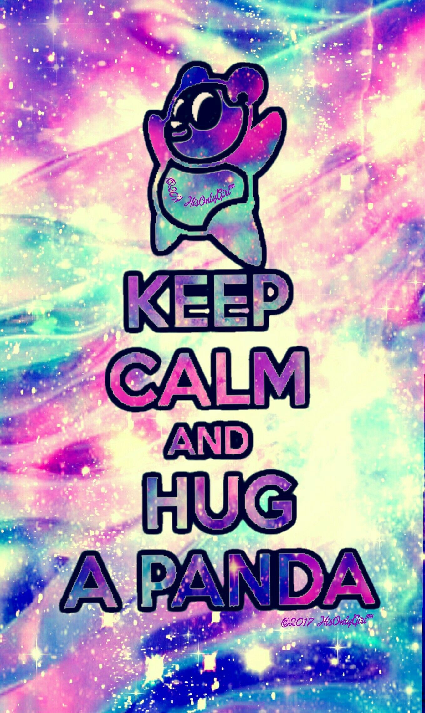 1358x2278, Keep Calm Panda Galaxy Wallpaper I Created - Panda Wallpaper Galaxy - HD Wallpaper 