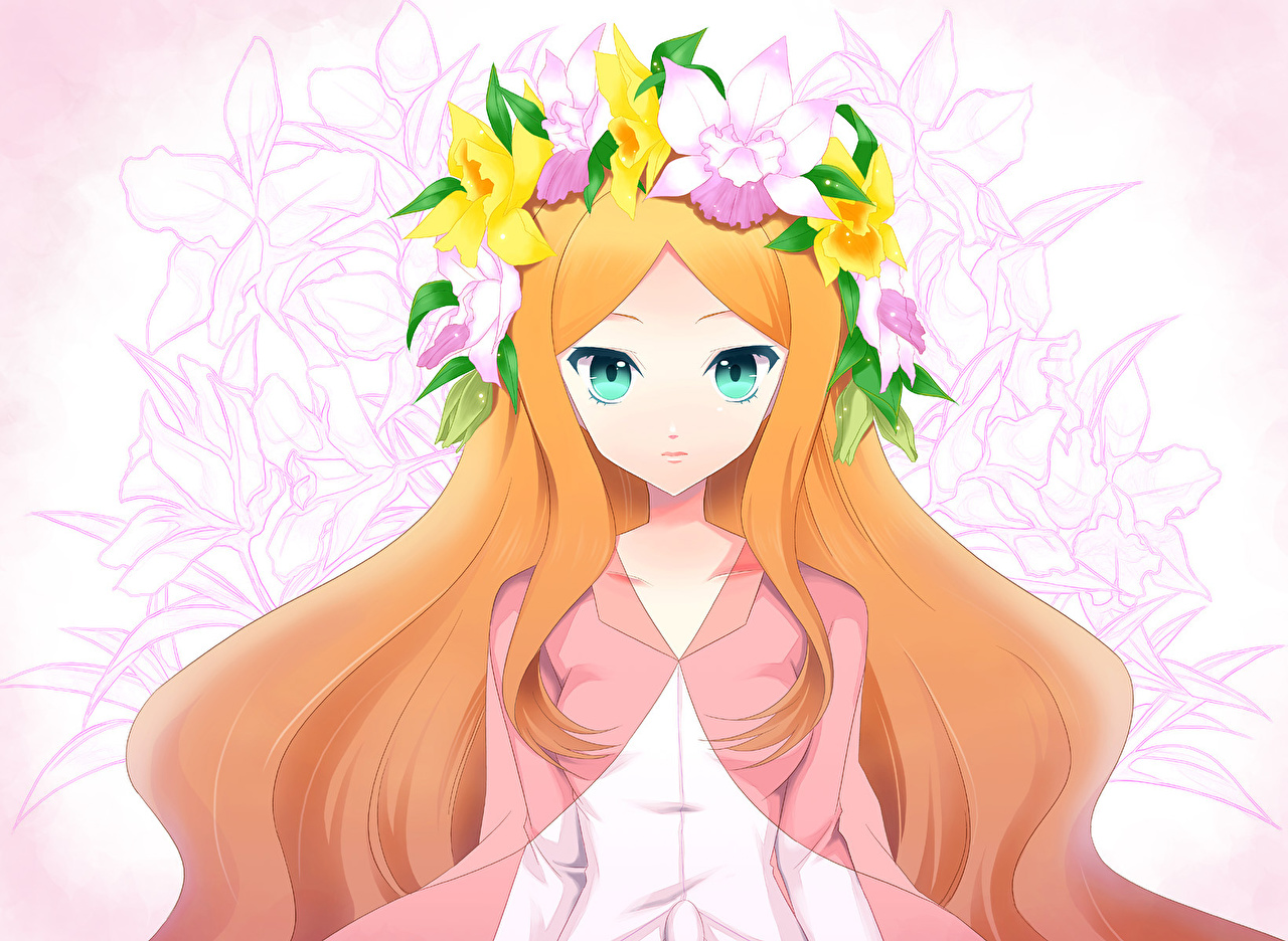 Cute Orange Haired Anime Girls - HD Wallpaper 