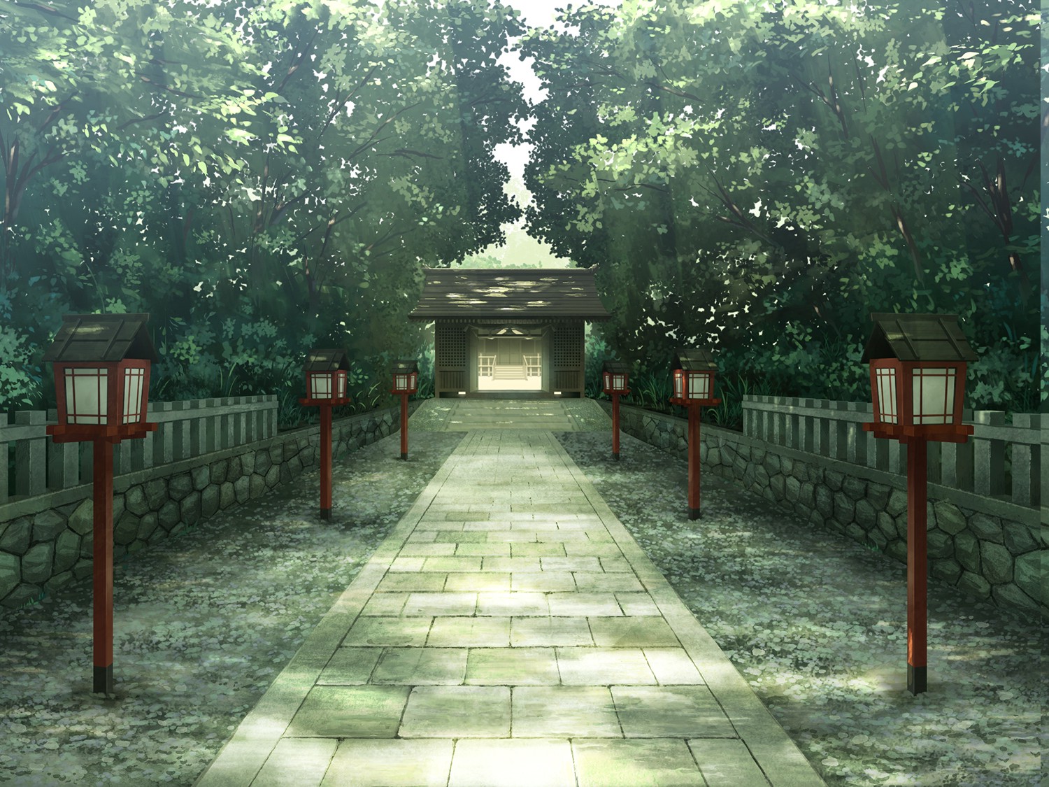 Anime Temple Background - HD Wallpaper 