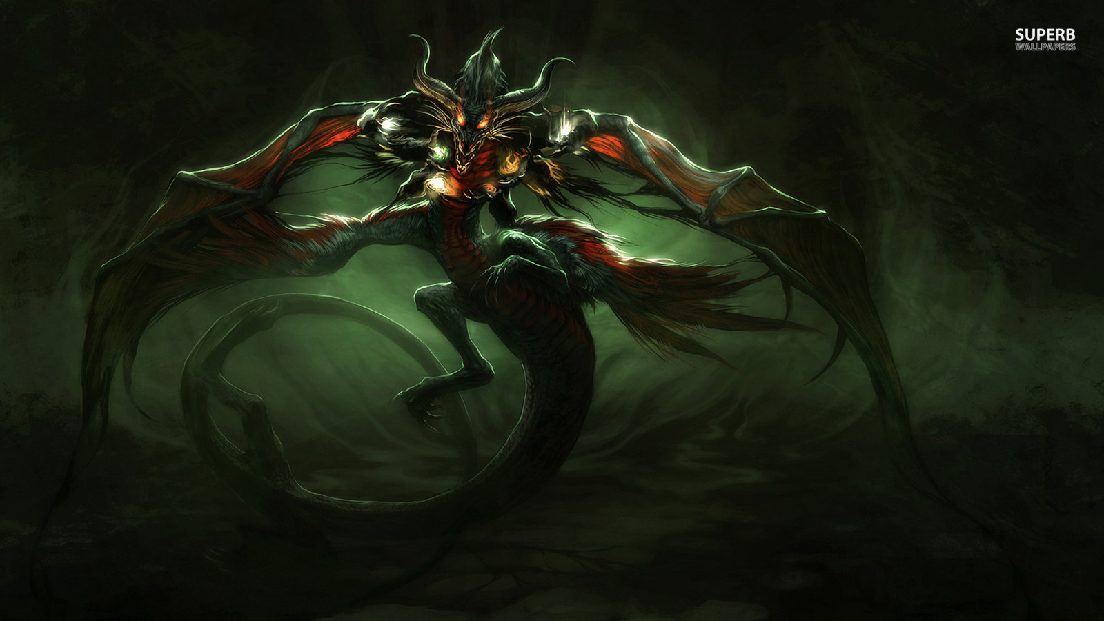 Evil Creature - Monster Dragon - HD Wallpaper 
