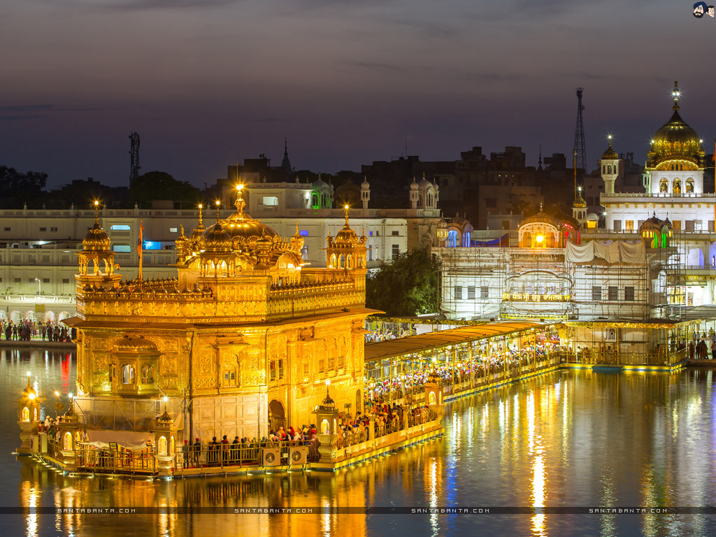 Golden Temple Night View - HD Wallpaper 