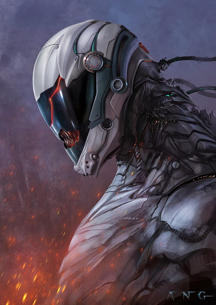 Alien Themed Digital Wallpaer, Robot, Aliens, Digital - HD Wallpaper 