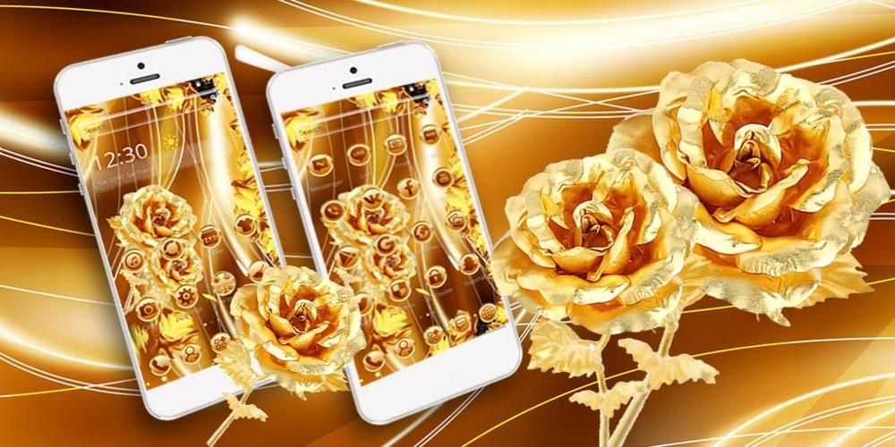 Golden Rose Wallpaper - HD Wallpaper 