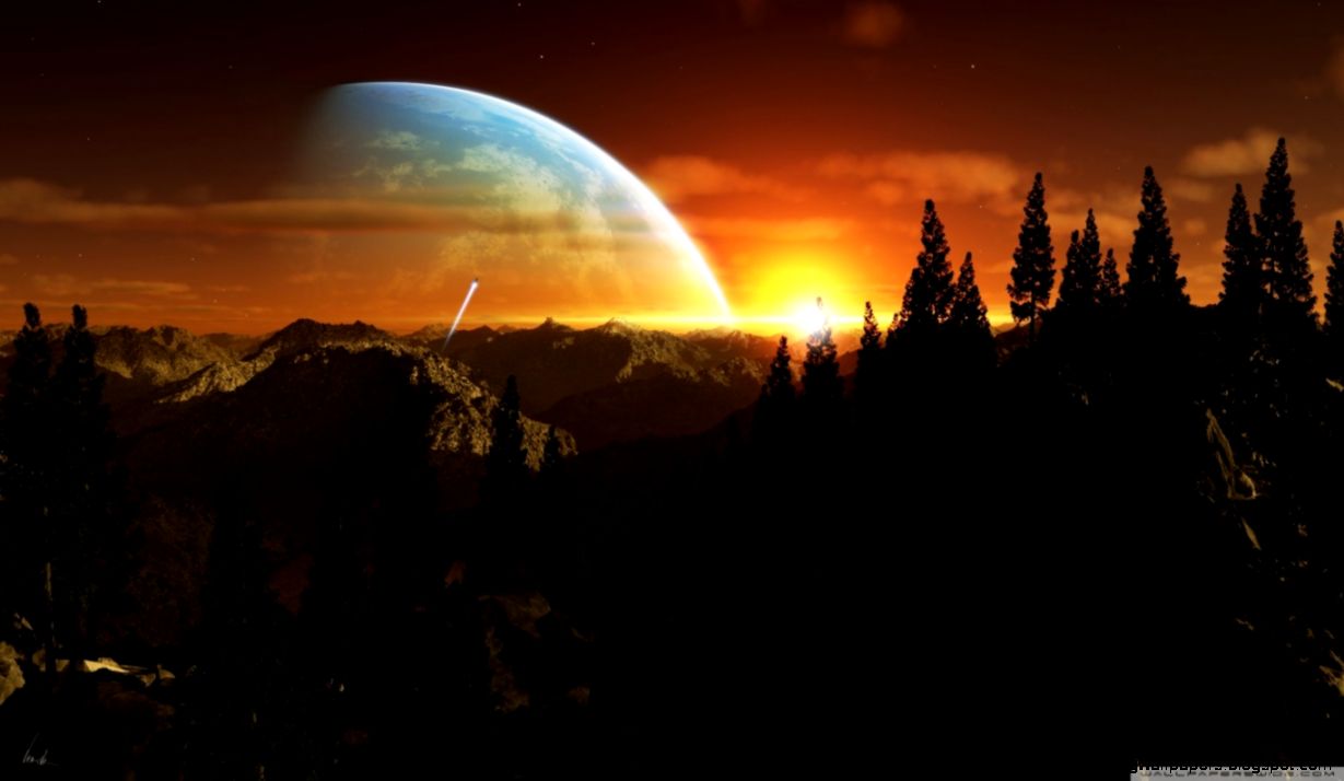 Alien Planet Hd Desktop Wallpaper High Definition Fullscreen - Futuristic Sunset - HD Wallpaper 