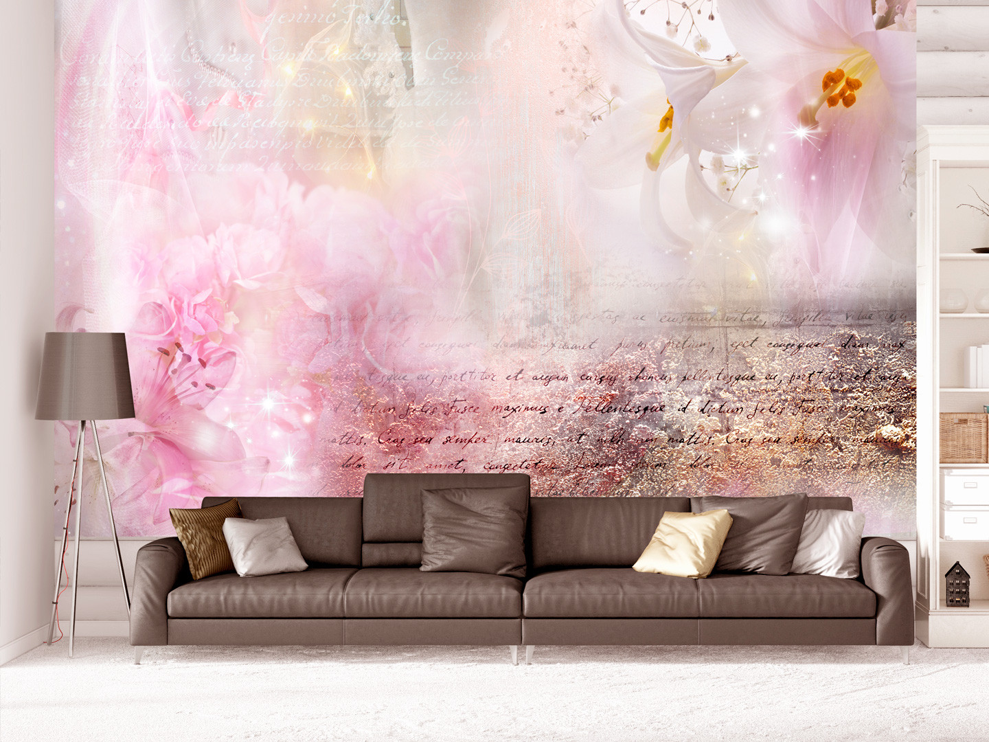 Photo Wallpaper Pink Lilies - HD Wallpaper 