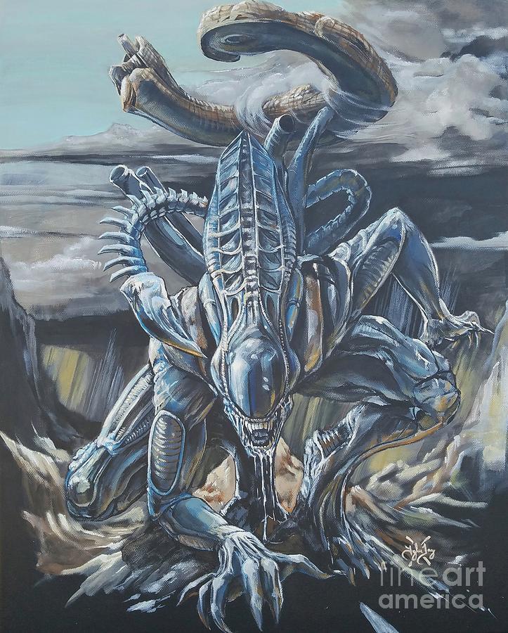 Alien Xenomorph Painting By Tyler Haddox - HD Wallpaper 