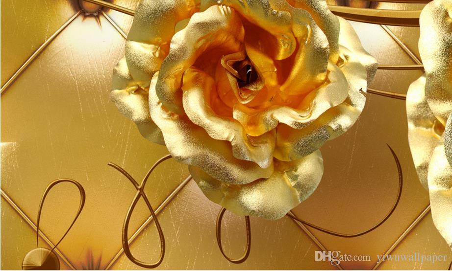 Rosa De Papel Dourada - HD Wallpaper 