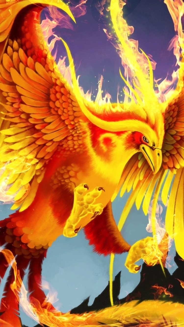 Golden Phoenix Bird - HD Wallpaper 