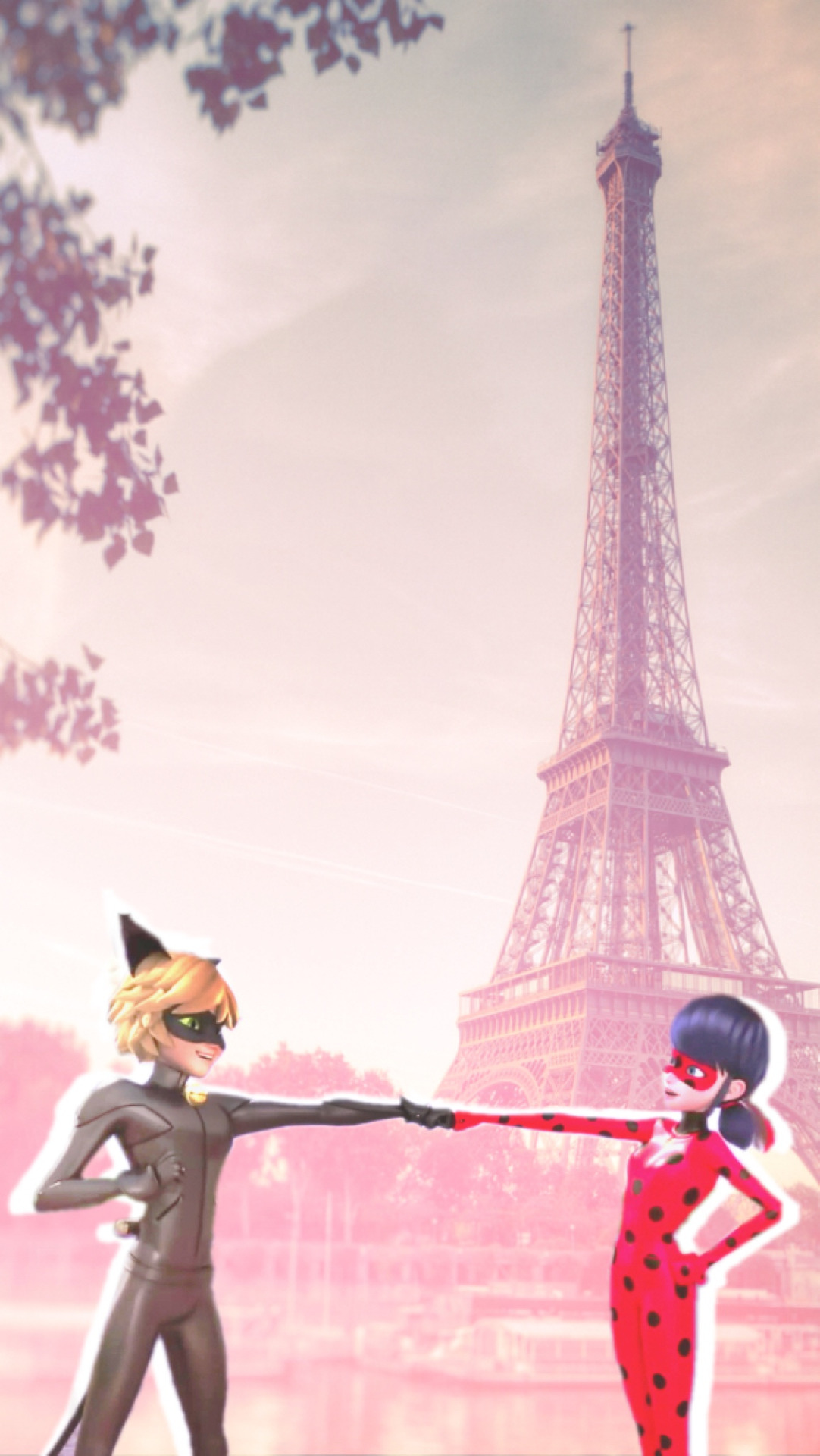 Miraculous Ladybug Phone Fond D’écran - Eiffel Tower - HD Wallpaper 