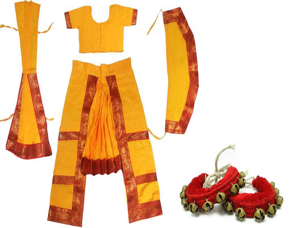 Yellow Colour Bharathanatyam Dress - HD Wallpaper 