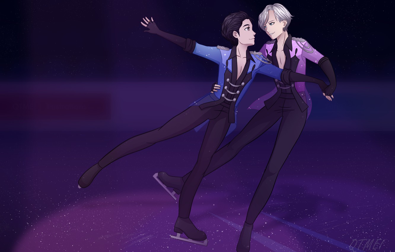 Photo Wallpaper Anime, Art, Yuri On Ice, Yuri On The - Yuri On Ice Viktor And Yuri - HD Wallpaper 