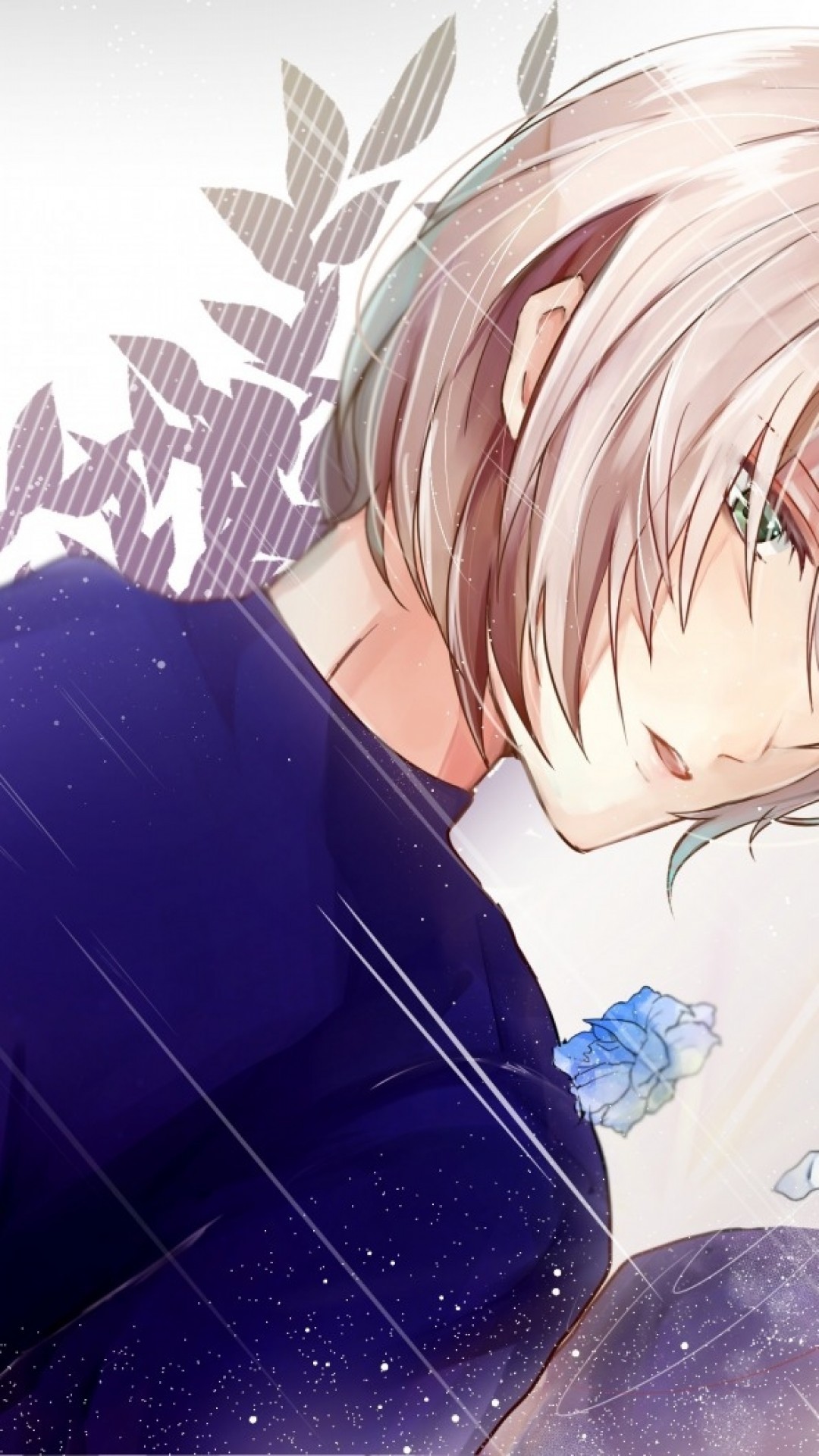 Plisetsky Yuri, Reflection, Flower, Yuri On Ice - HD Wallpaper 