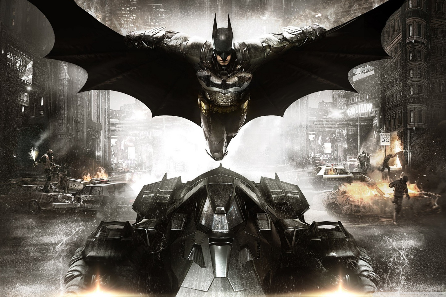 Batman Arkham Knight Jump - HD Wallpaper 