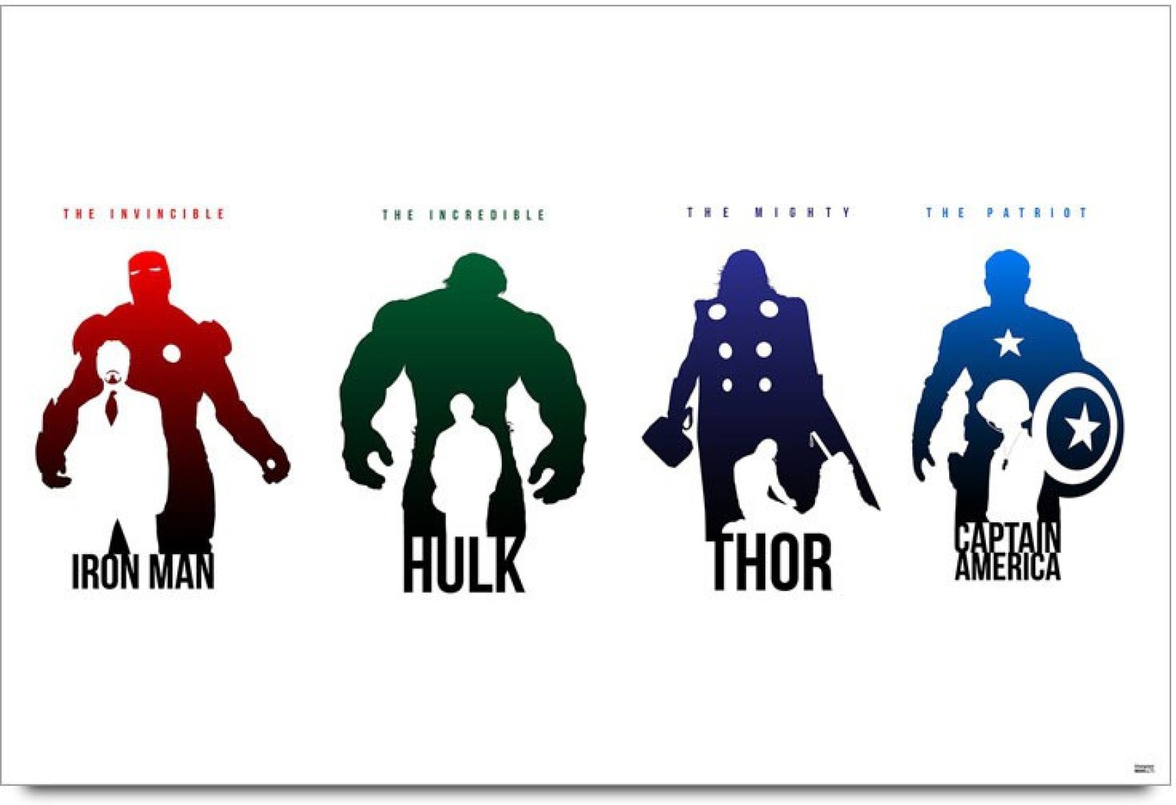 Marvel Characters Silhouette Vector - HD Wallpaper 