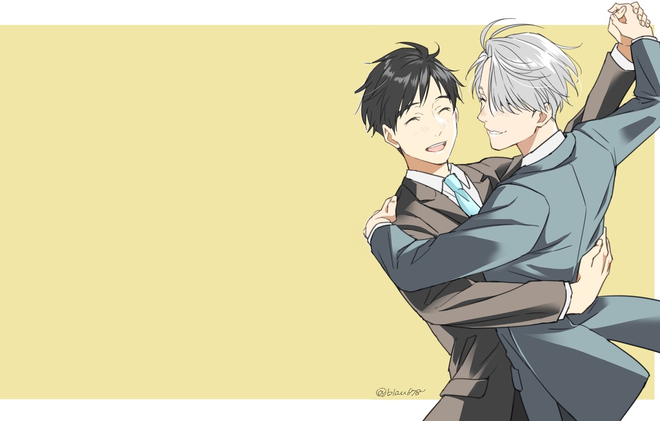 Photo Wallpaper Dance, Anime, Art, Yuri On Ice, Yuri - Victor And Yuri Iphone - HD Wallpaper 