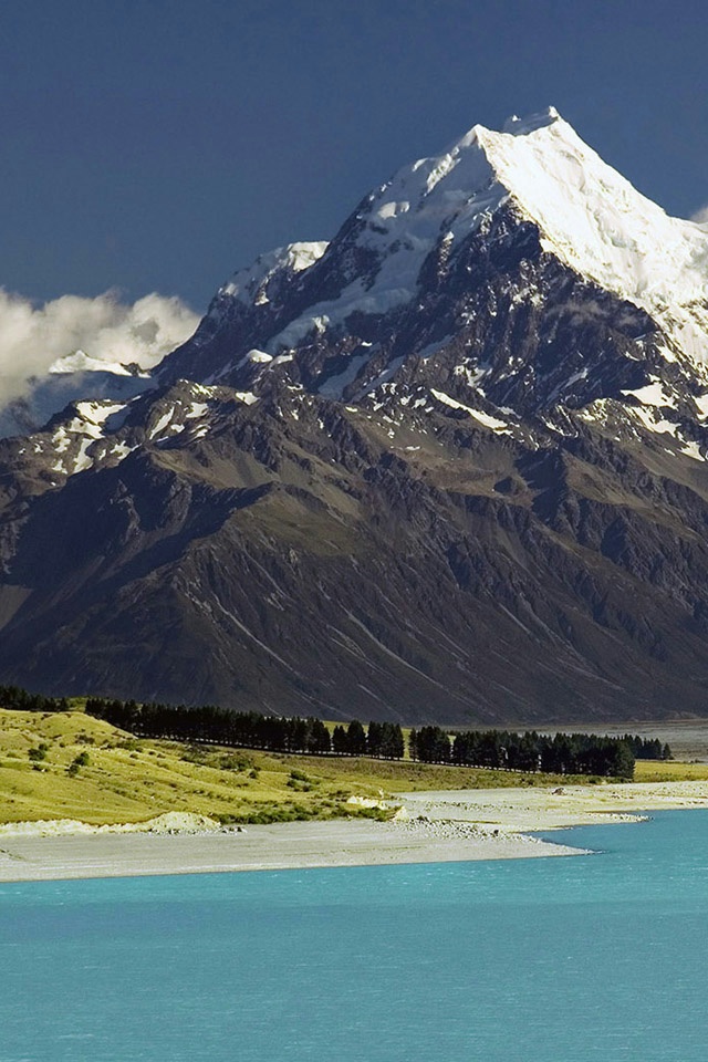 New Zealand Mountain And Beach - HD Wallpaper 