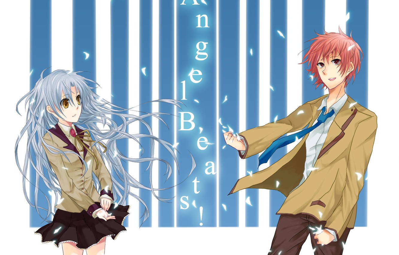 Photo Wallpaper Petals, Two, School Uniform, Art, Ryzhyi, - Anime - HD Wallpaper 