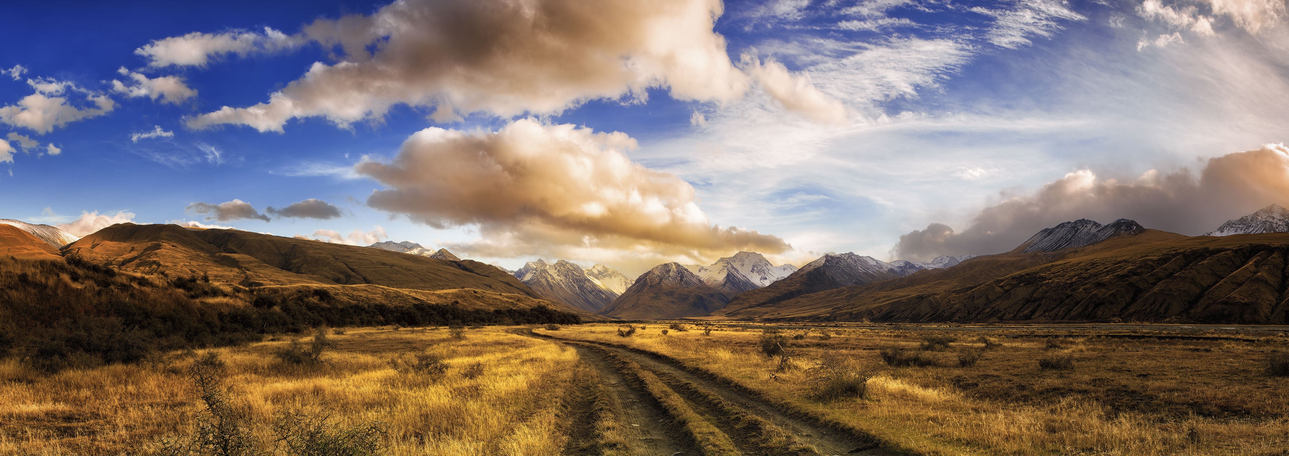 Snowy Peak, New Zealand Wallpapers Hd / Desktop And - Dirt Road With Mountain Background - HD Wallpaper 