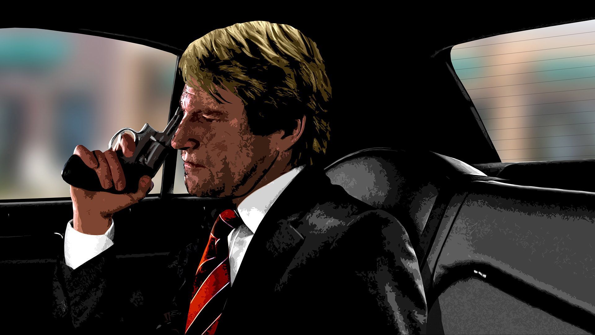 Two-face In The Car - Double Face Batman The Dark Knight - HD Wallpaper 